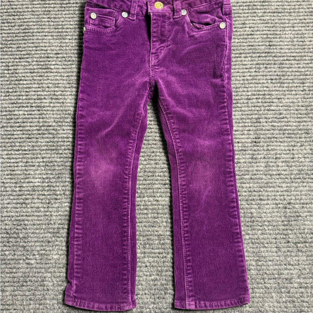 Levi’s Girls Purple Corduroy Jeans Size 3T Sparkle Buttons Vintage Adjustable